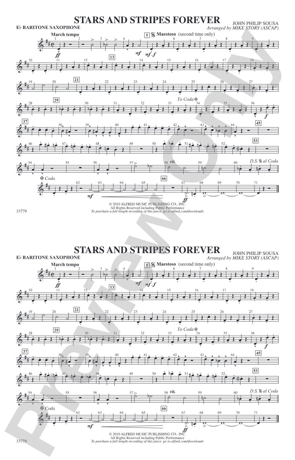 Stars and Stripes Forever: E-flat Baritone Saxophone