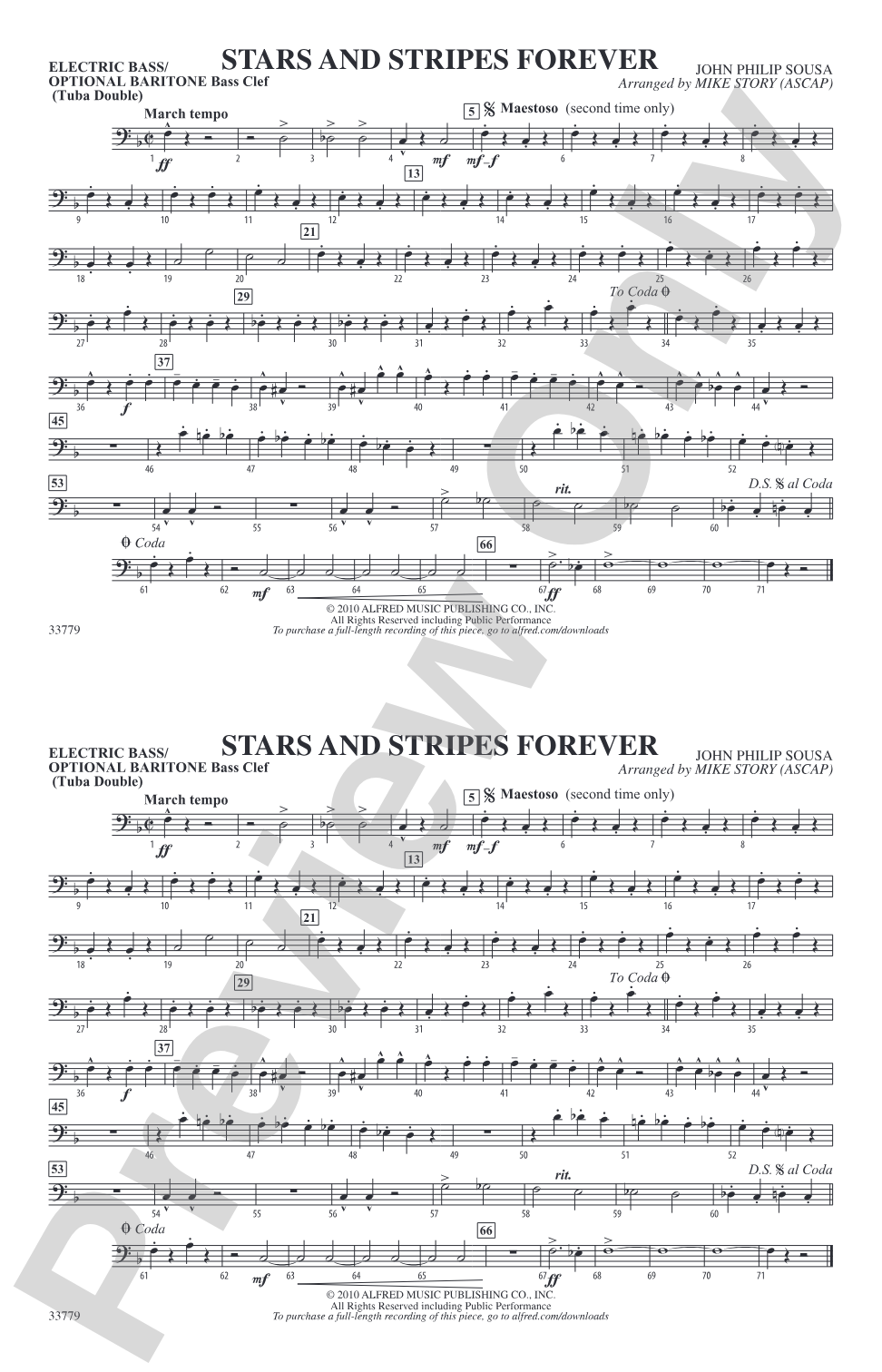 Stars and Stripes Forever: Electric Bass