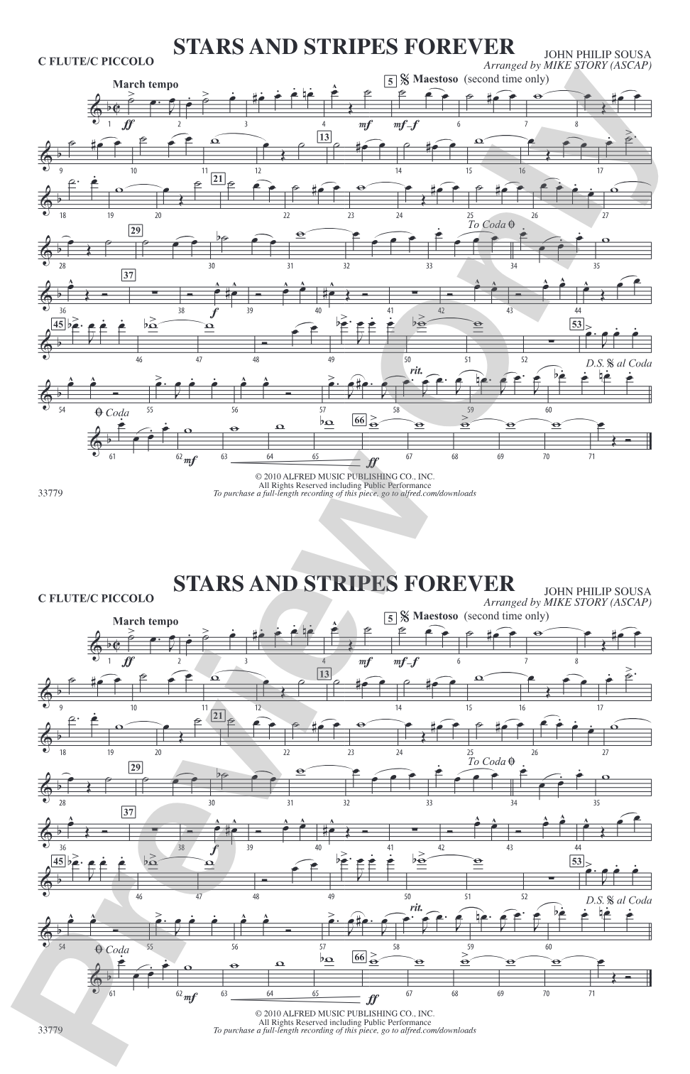 Stars and Stripes Forever: Flute