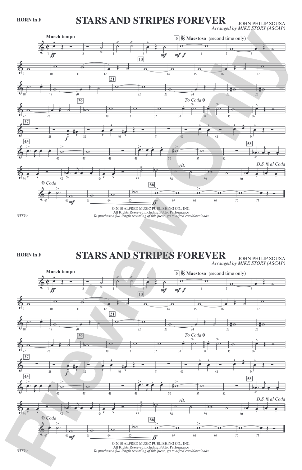 Stars and Stripes Forever: 1st F Horn