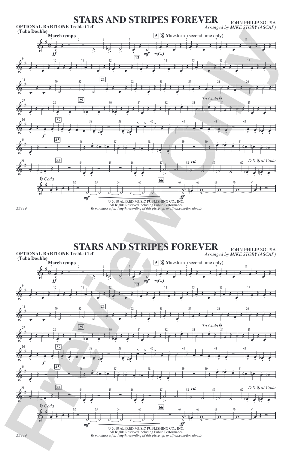 Stars and Stripes Forever: Optional Baritone T.C. (Tuba Double)