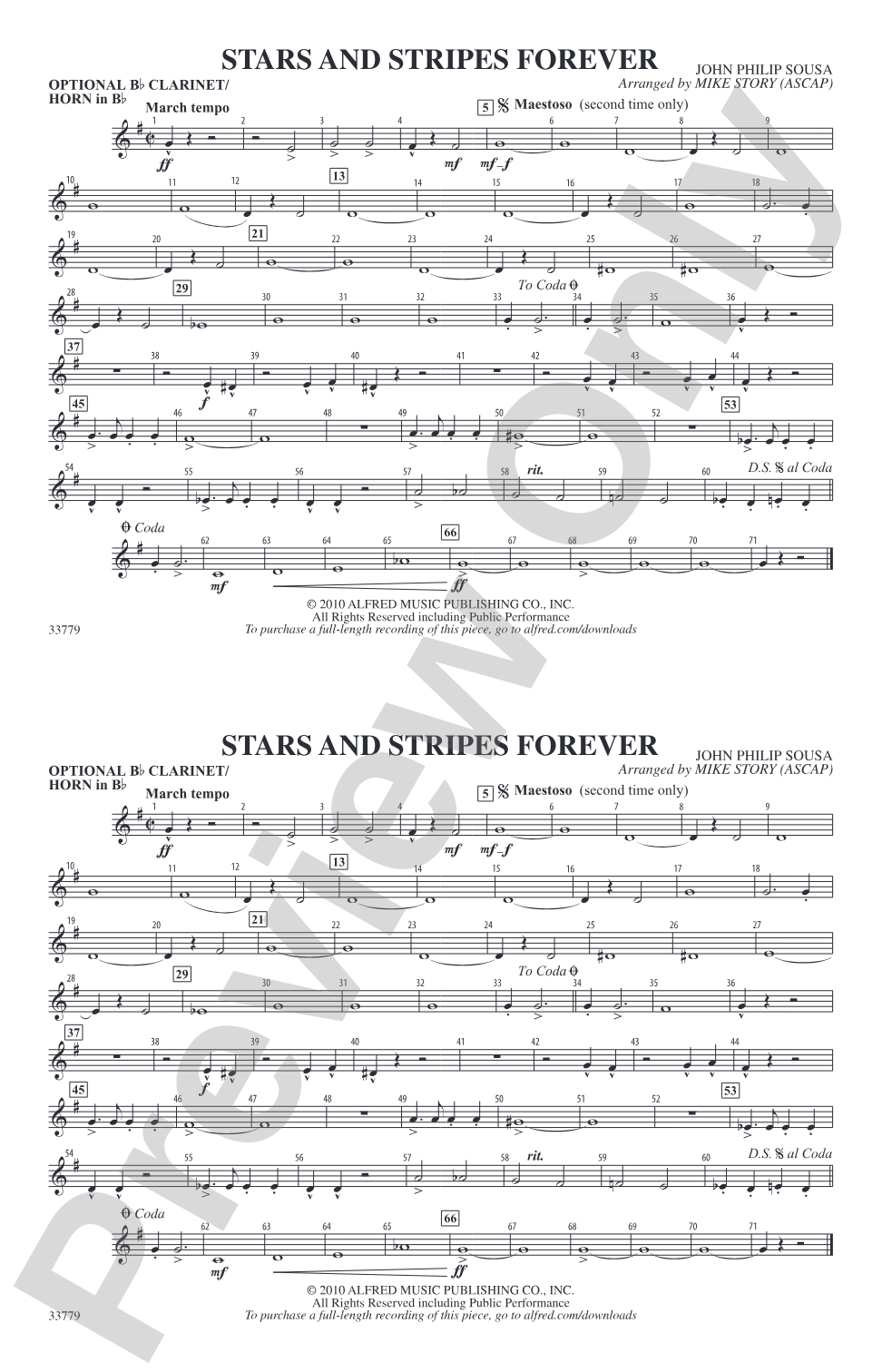Stars and Stripes Forever: Optional Bb Clarinet/Horn in Bb