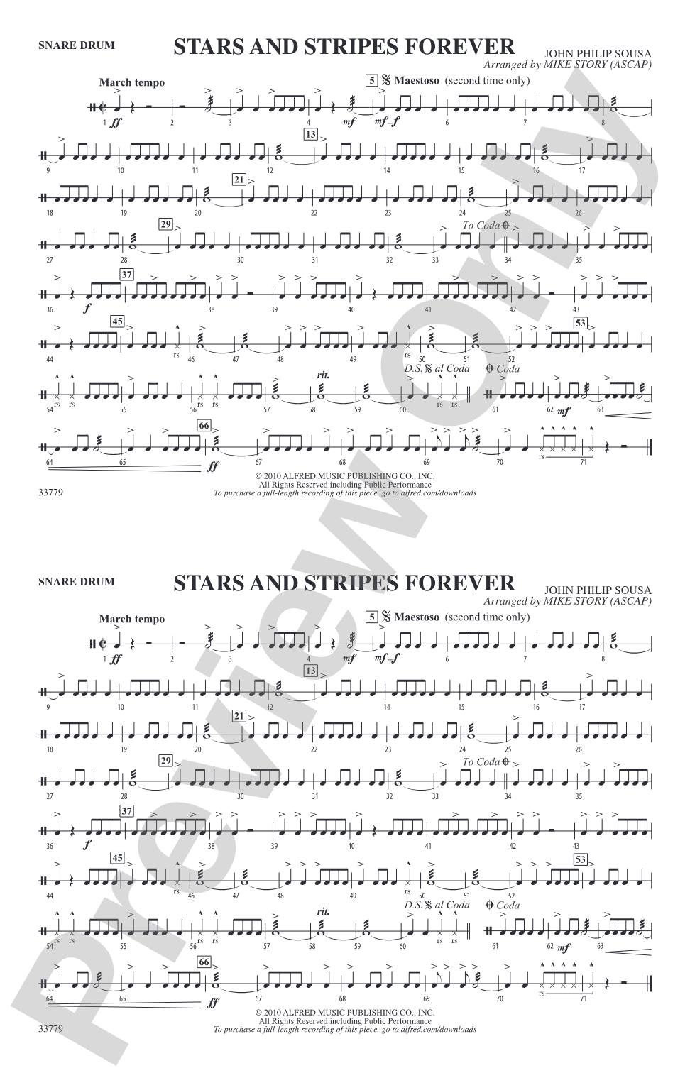 Stars and Stripes Forever: Snare Drum