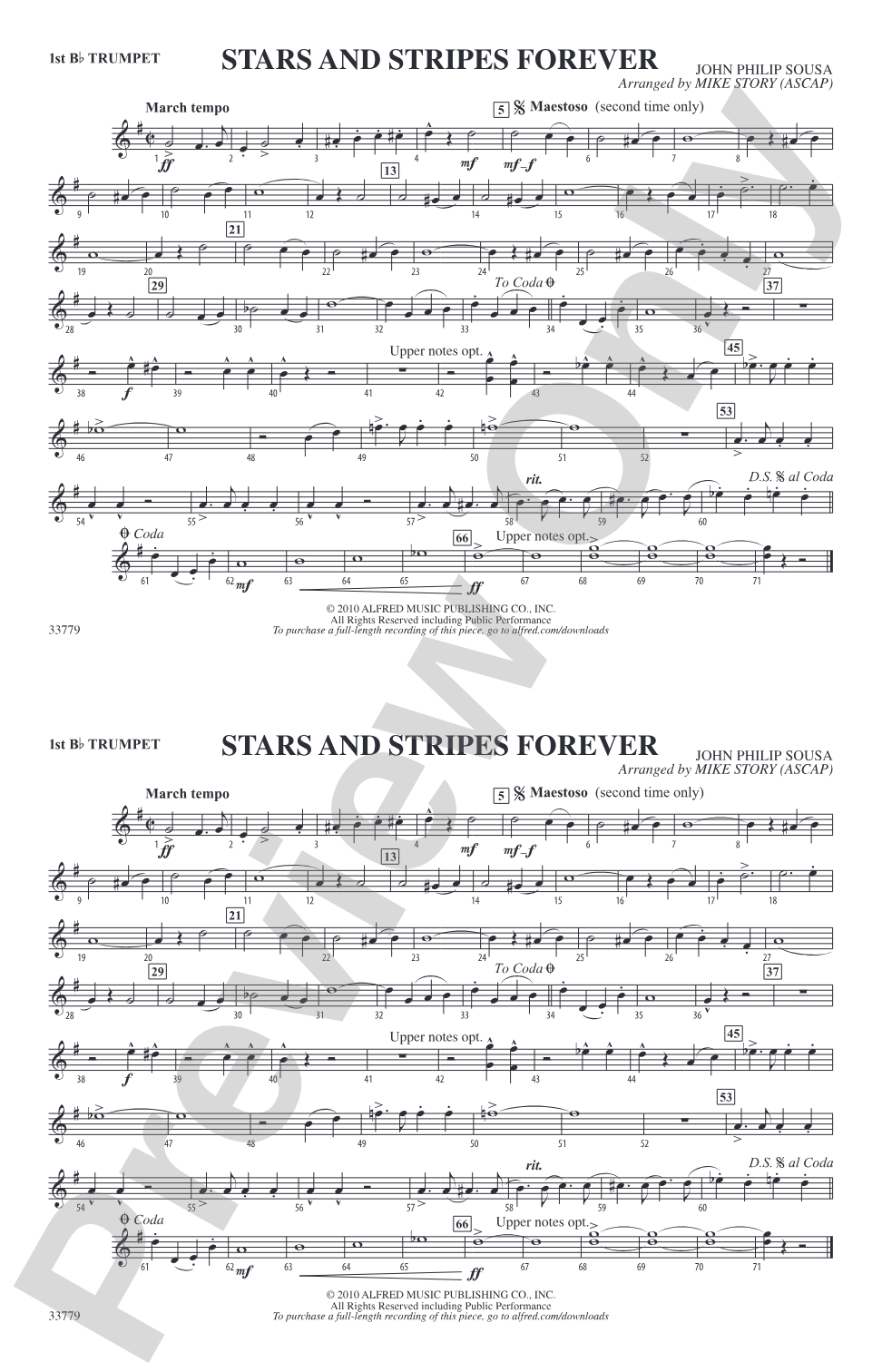 Stars and Stripes Forever: 1st B-flat Trumpet