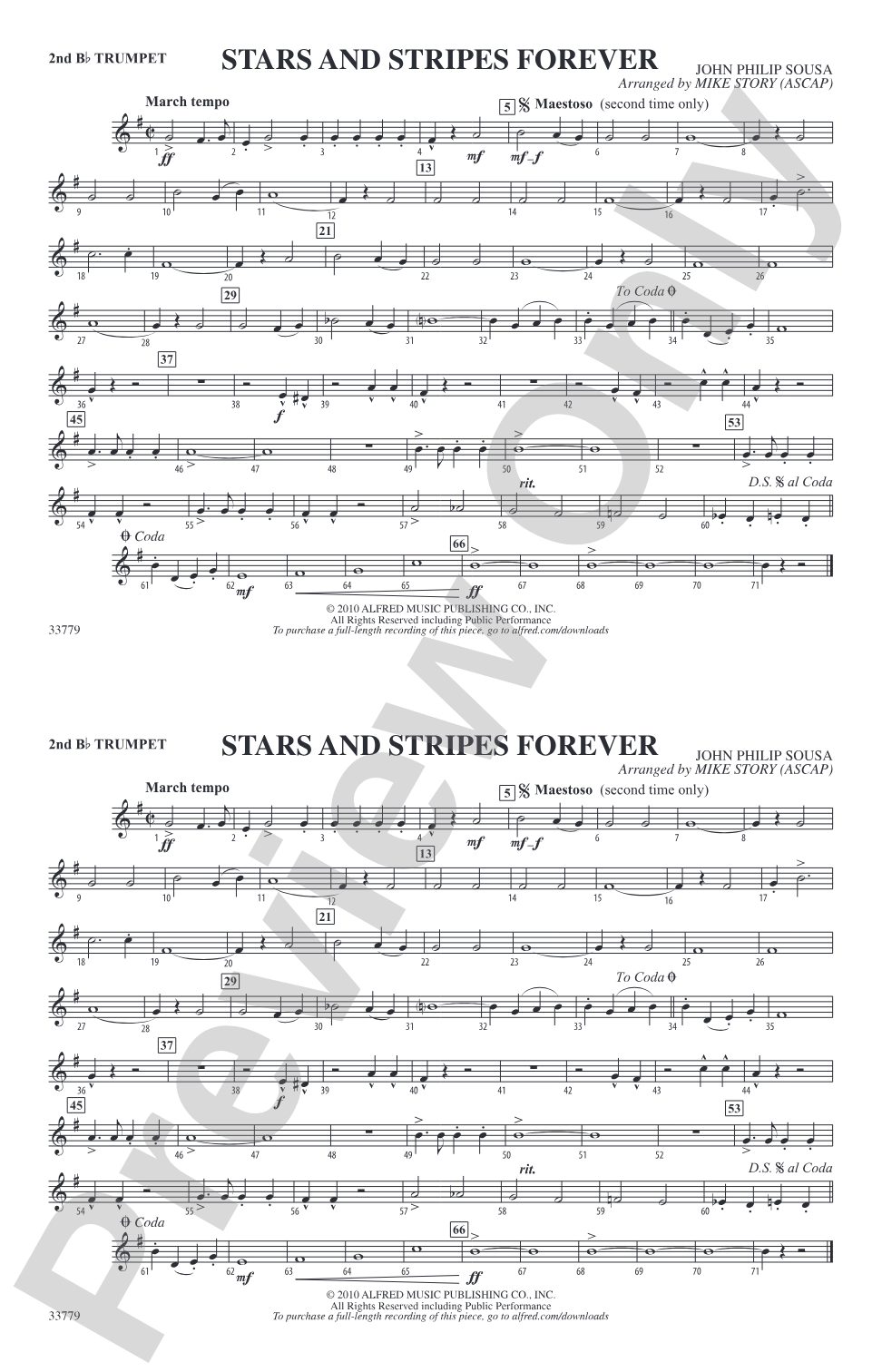 Stars and Stripes Forever: 2nd B-flat Trumpet