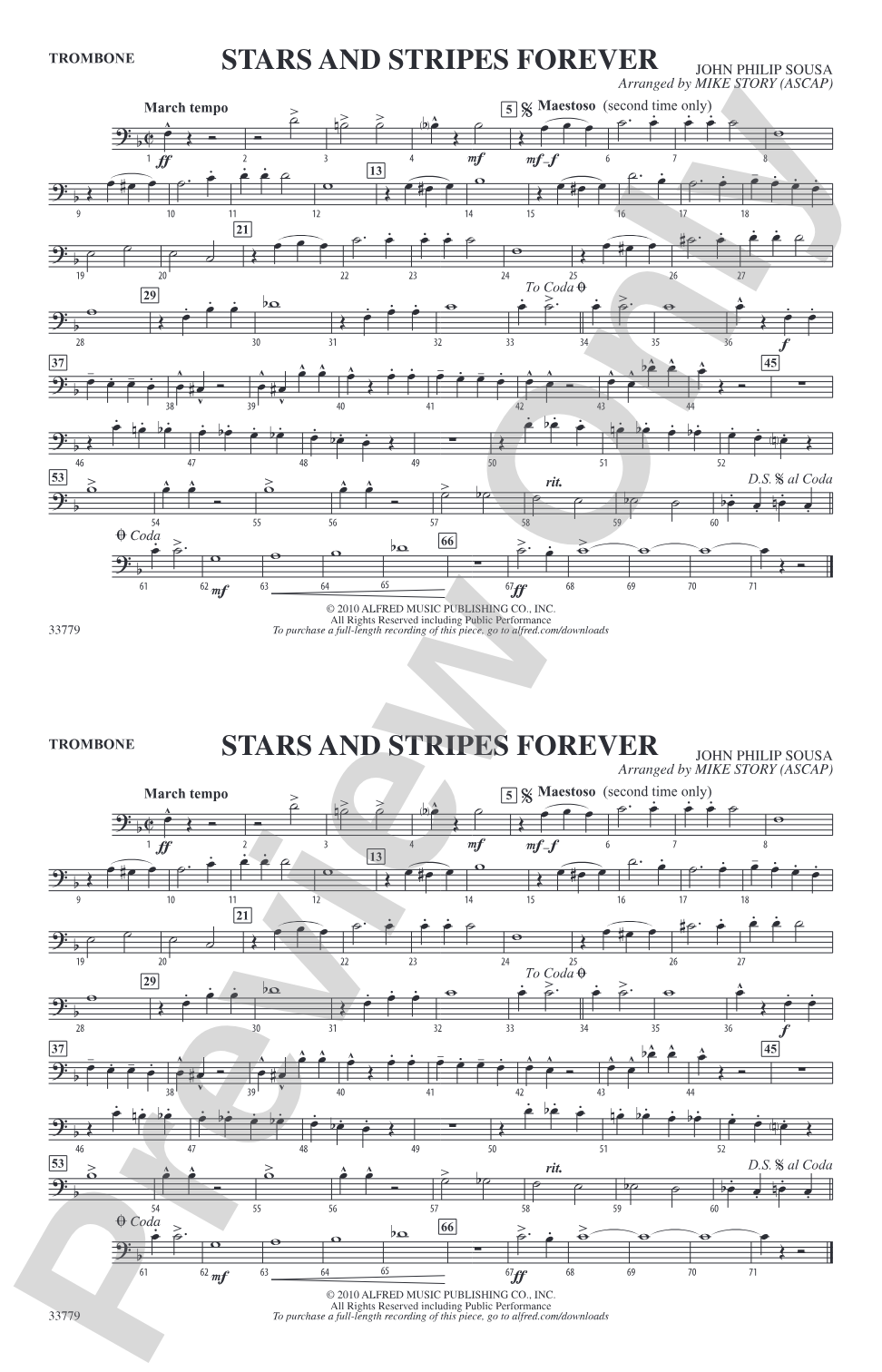 Stars and Stripes Forever: 1st Trombone