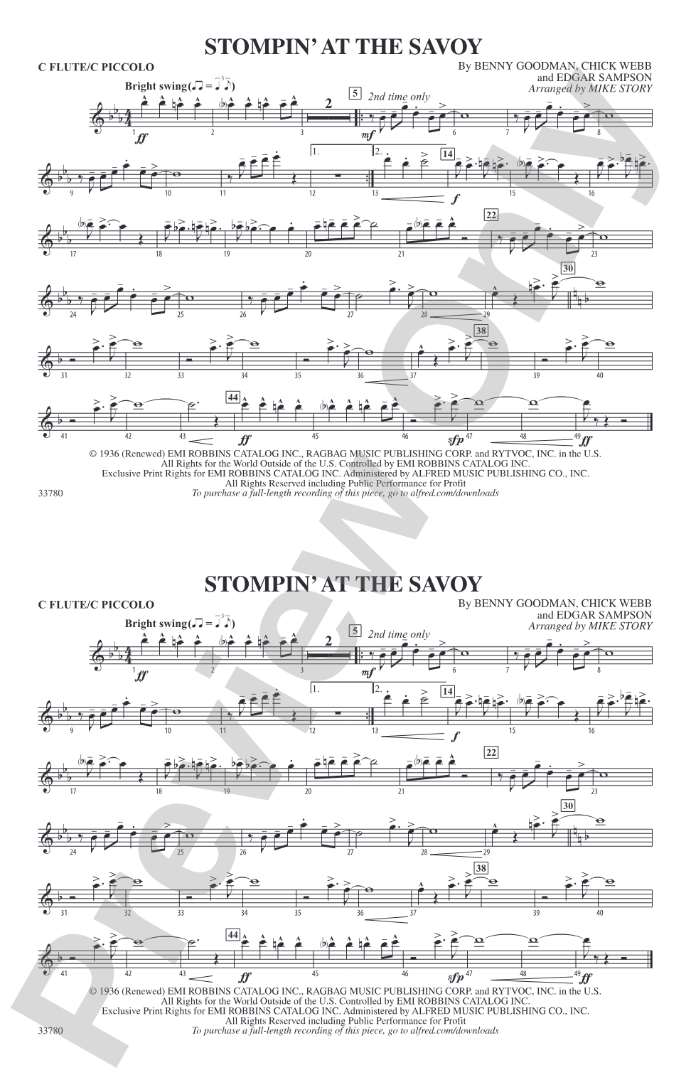 Stompin' at the Savoy: Flute