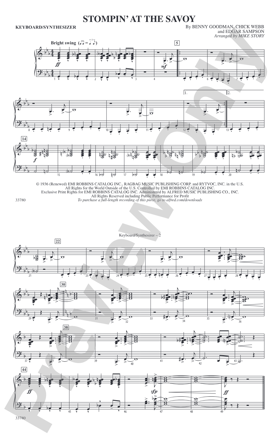 Stompin' at the Savoy: Keyboard/Synthesizer