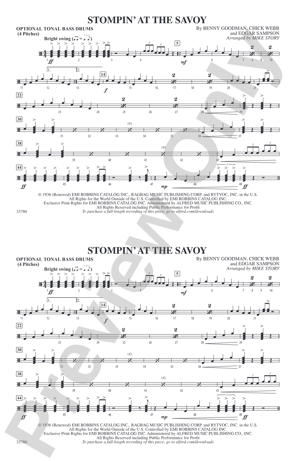 Stompin' at the Savoy: Tonal Bass Drum