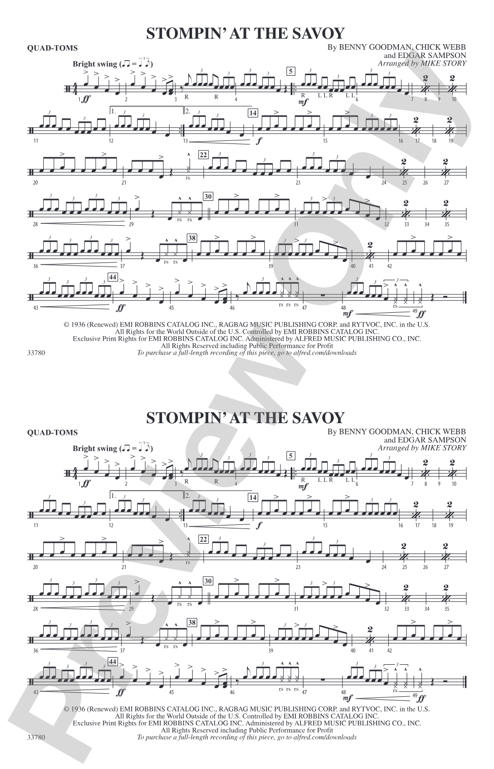 Stompin' at the Savoy: Quad-Toms
