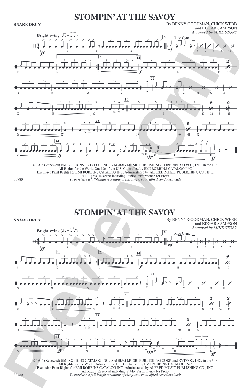 Stompin' at the Savoy: Snare Drum