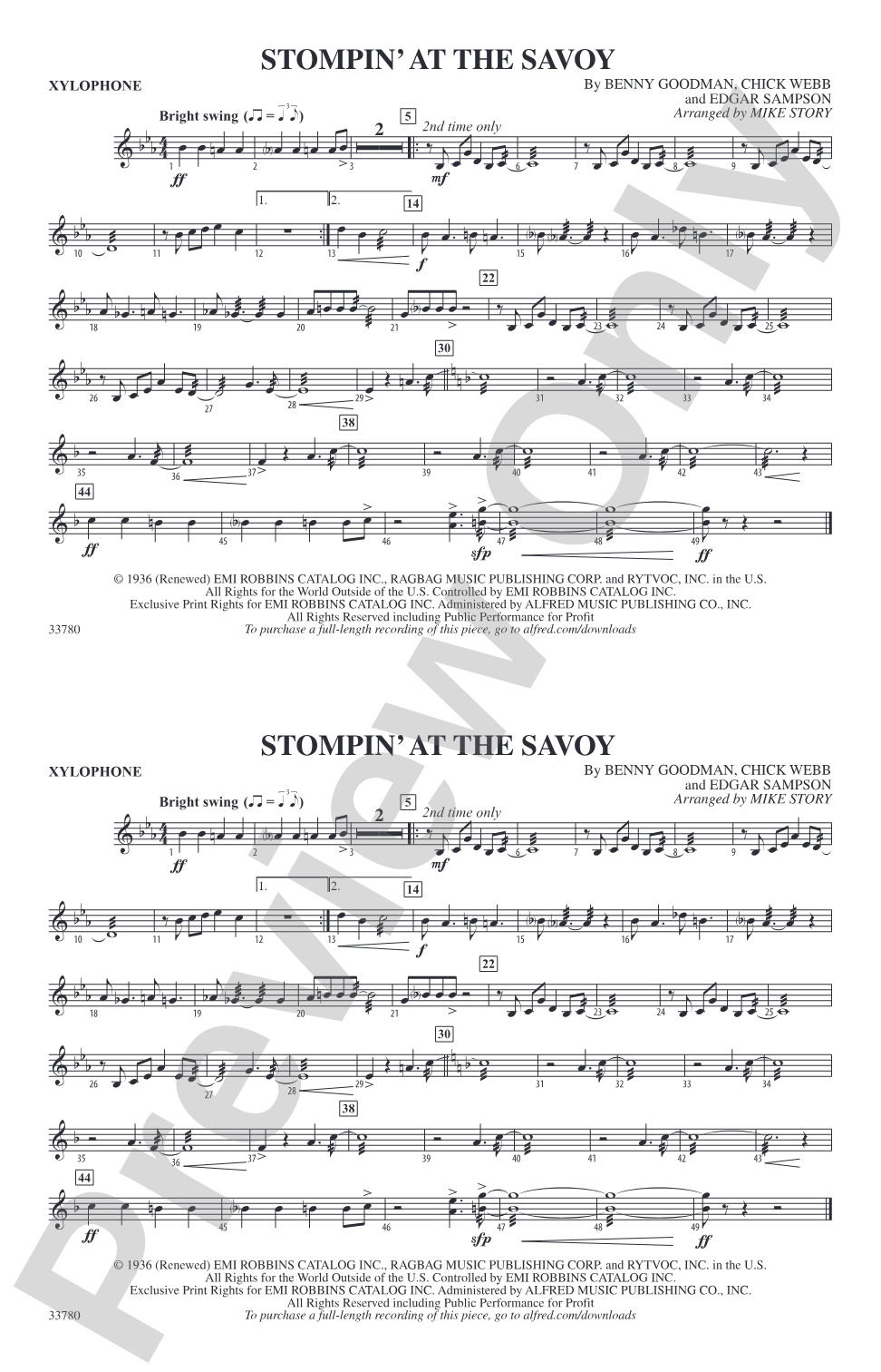 Stompin' at the Savoy: Xylophone