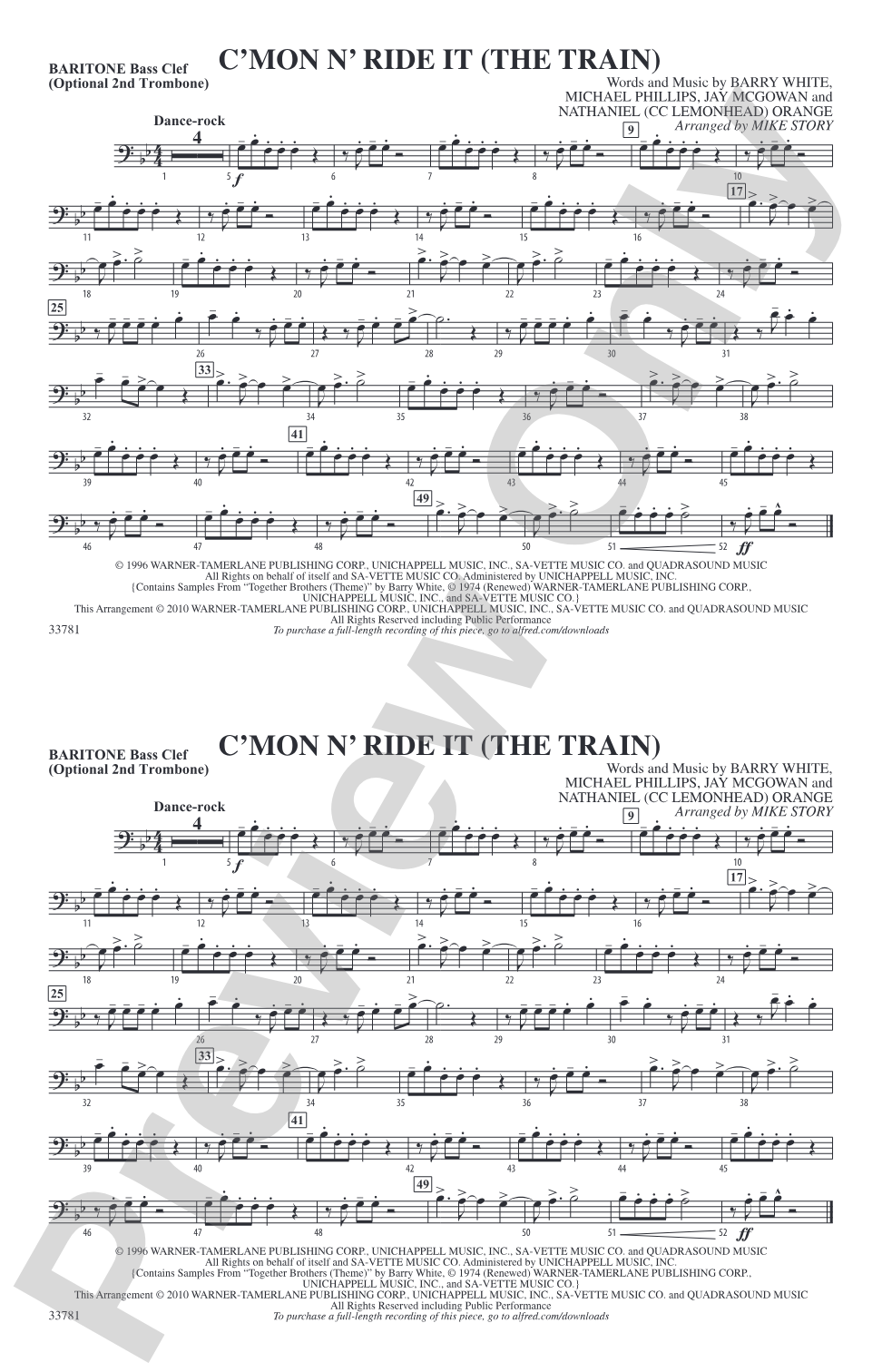 C'mon n' Ride It (The Train): Baritone B.C.