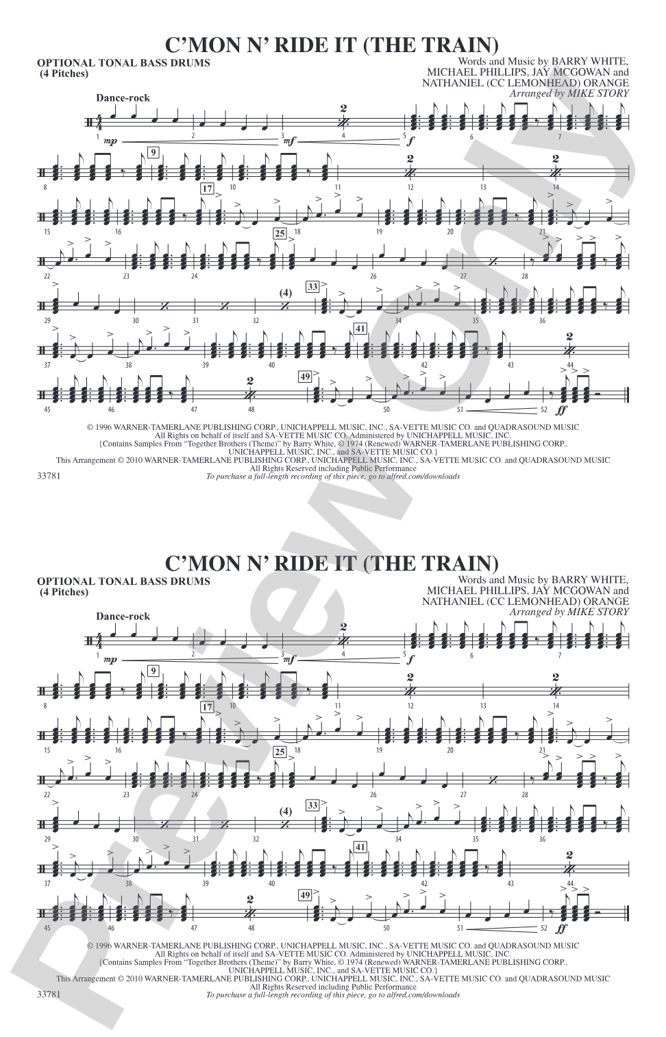 C'mon n' Ride It (The Train): Tonal Bass Drum