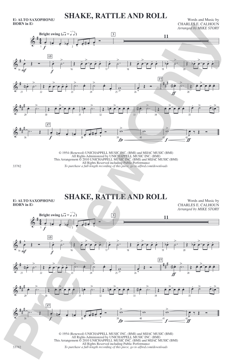 Shake, Rattle and Roll: E-flat Alto Saxophone