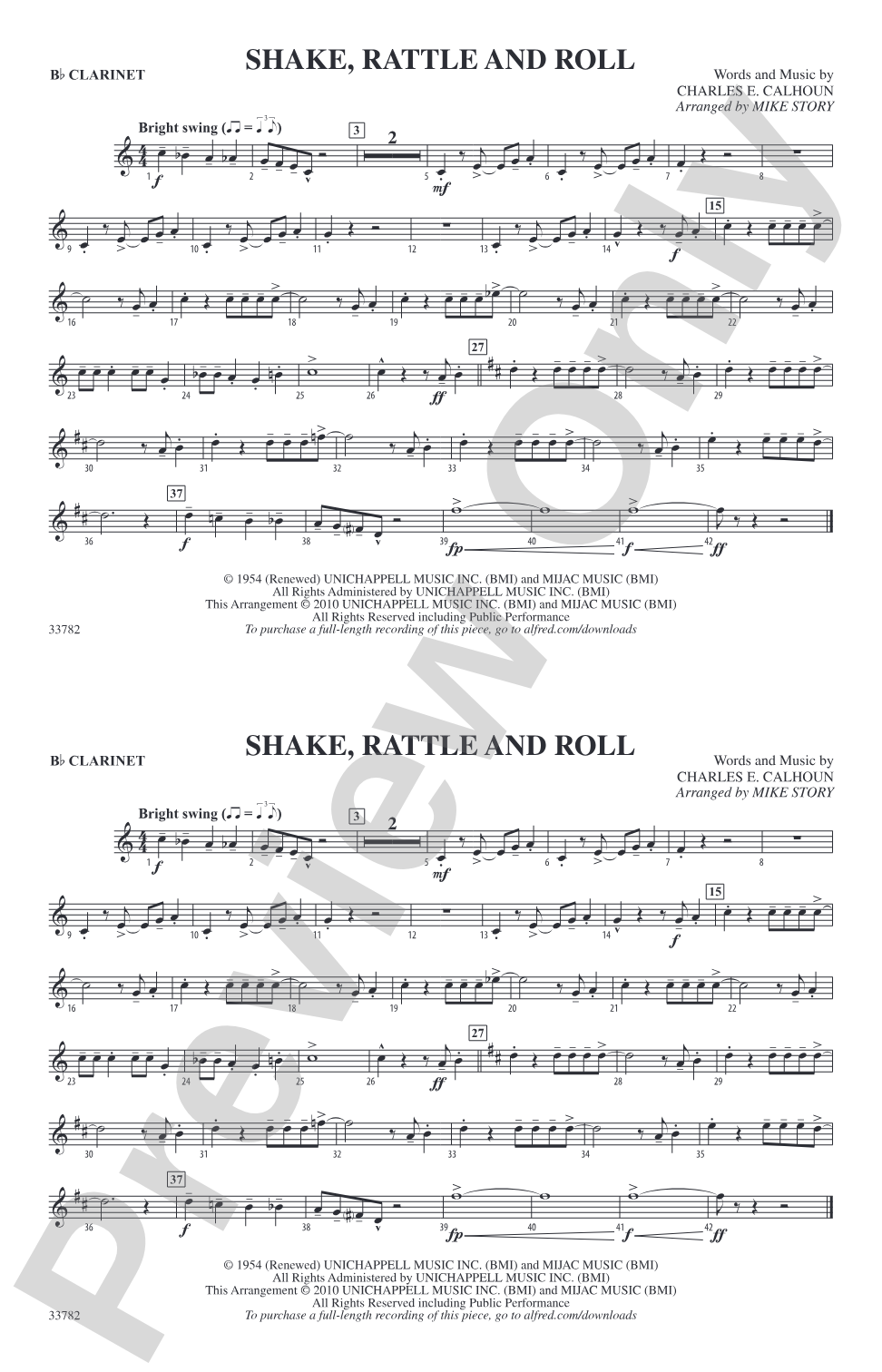 Shake, Rattle and Roll: 1st B-flat Clarinet