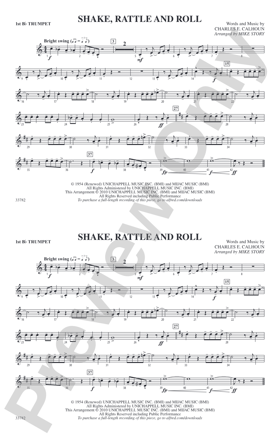 Shake, Rattle and Roll: 1st B-flat Trumpet
