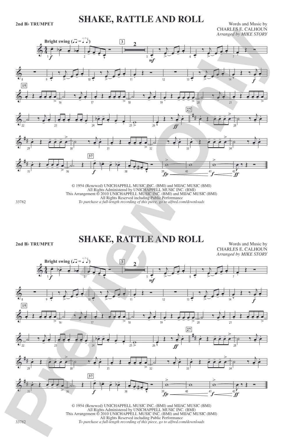 Shake, Rattle and Roll: 2nd B-flat Trumpet