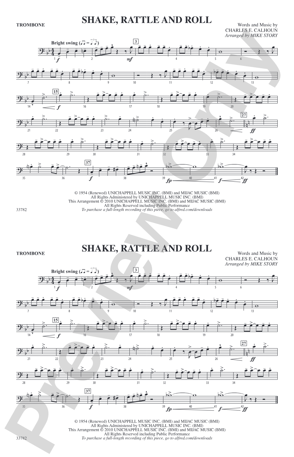 Shake, Rattle and Roll: 1st Trombone