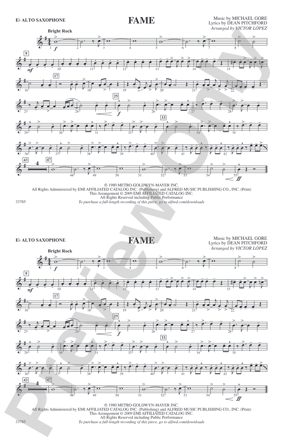 Fame: E-flat Alto Saxophone