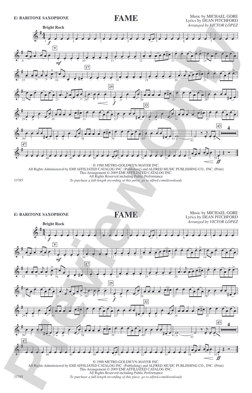 Fame: E-flat Baritone Saxophone