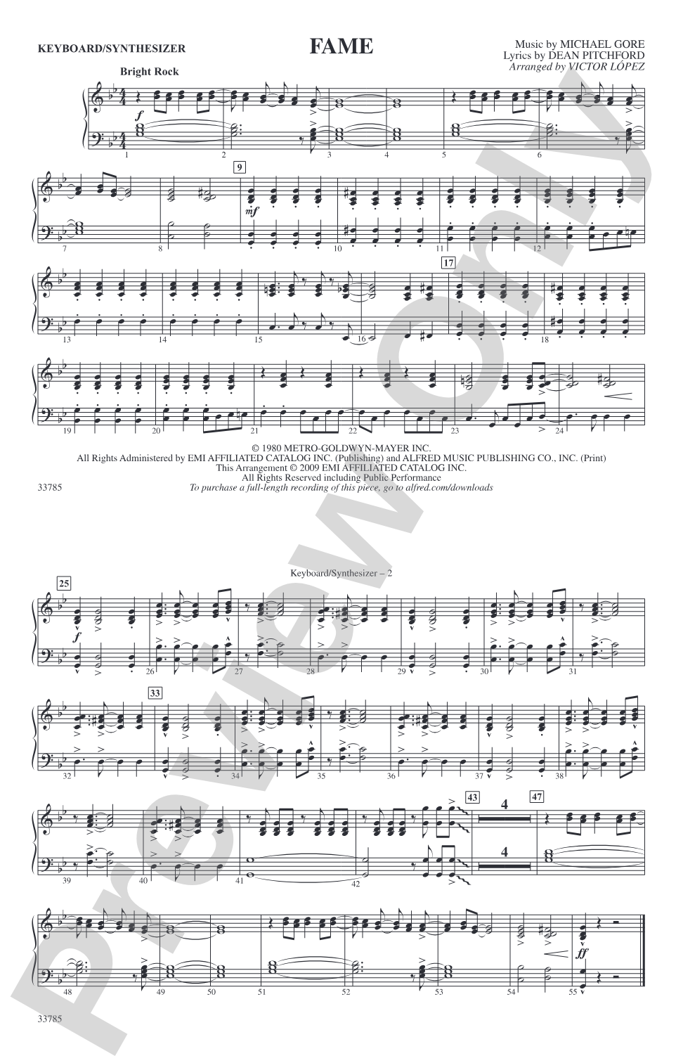 Fame: Keyboard/Synthesizer
