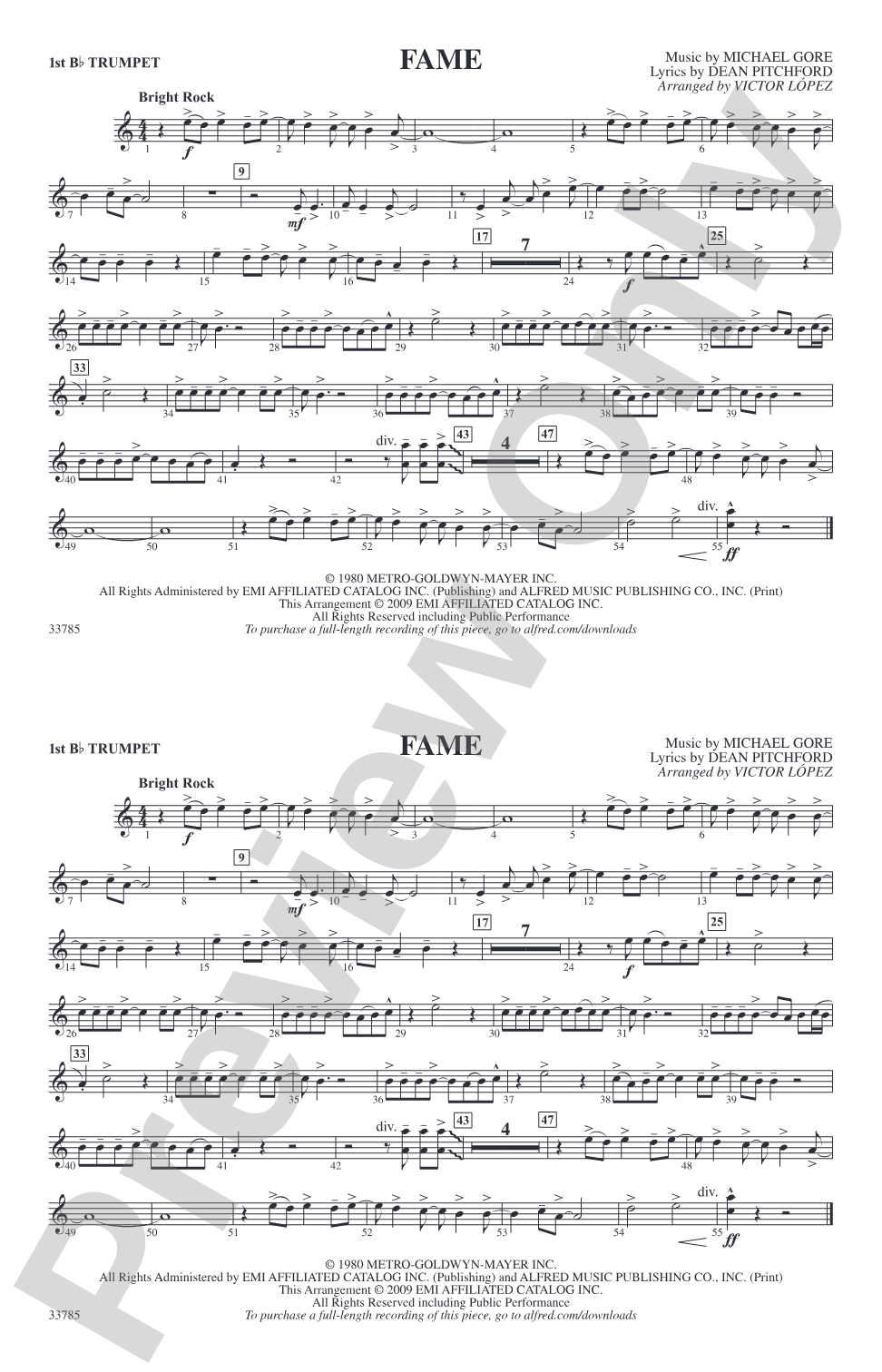Fame: 1st B-flat Trumpet