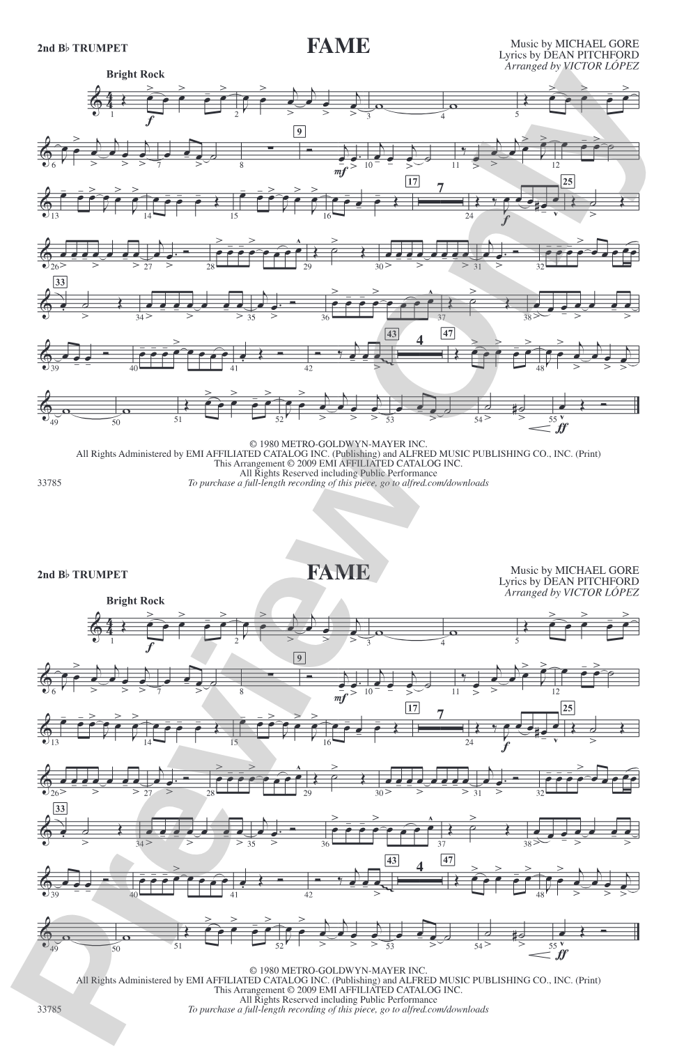 Fame: 2nd B-flat Trumpet