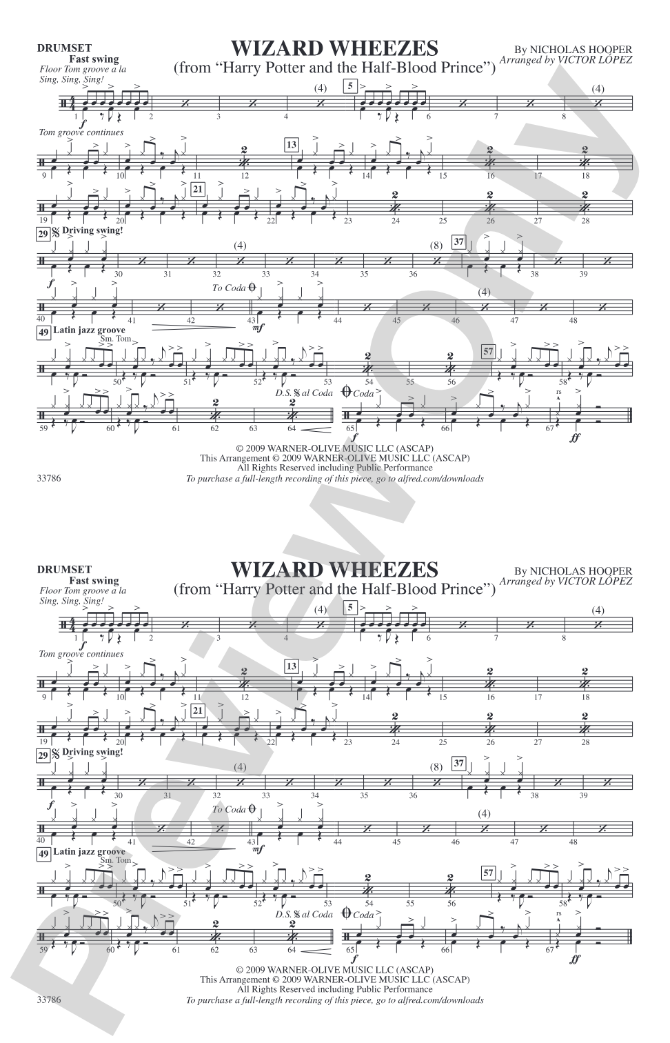 Wizard Wheezes (from Harry Potter and the Half-Blood Prince): Drumset