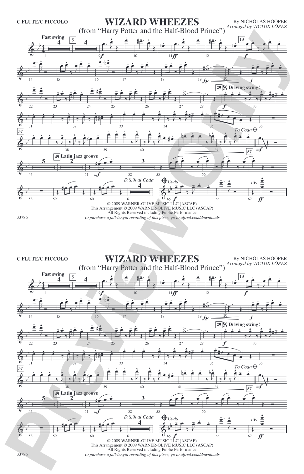 Wizard Wheezes (from Harry Potter and the Half-Blood Prince): Flute