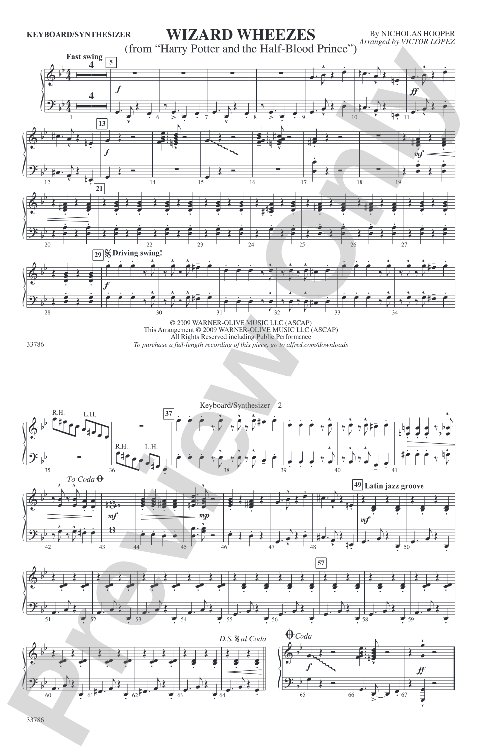 Wizard Wheezes (from Harry Potter and the Half-Blood Prince): Keyboard/Synthesizer