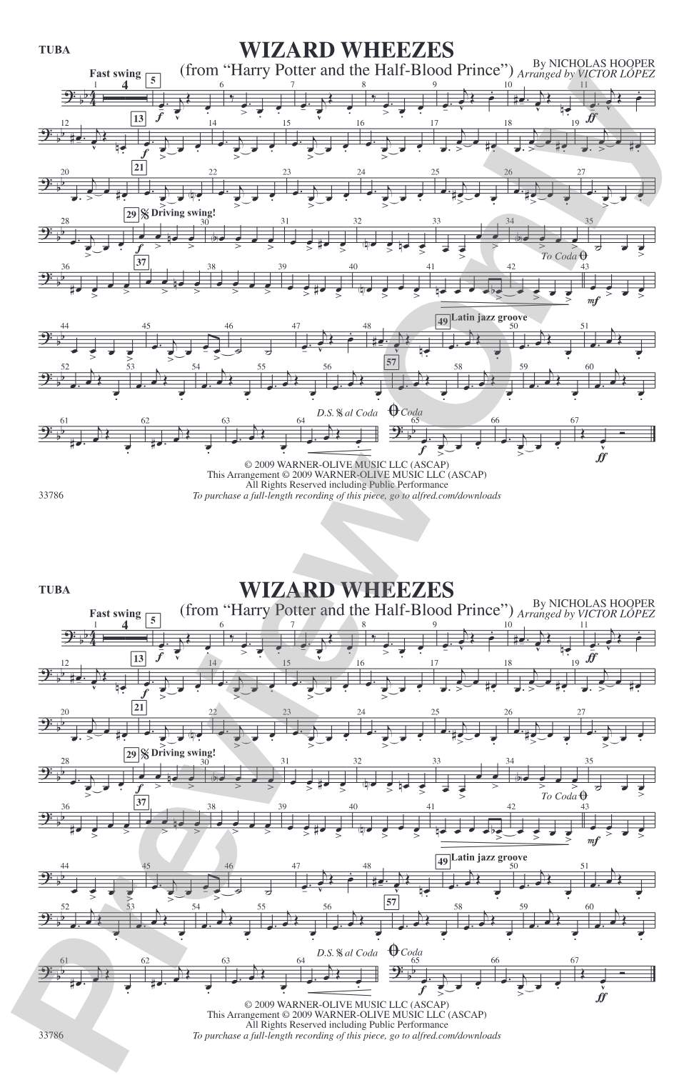 Wizard Wheezes (from Harry Potter and the Half-Blood Prince): Tuba