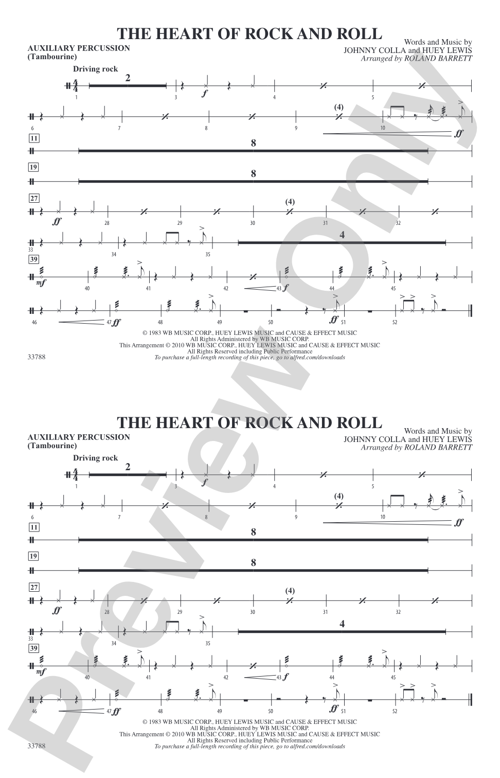 The Heart of Rock and Roll: Auxiliary Percussion