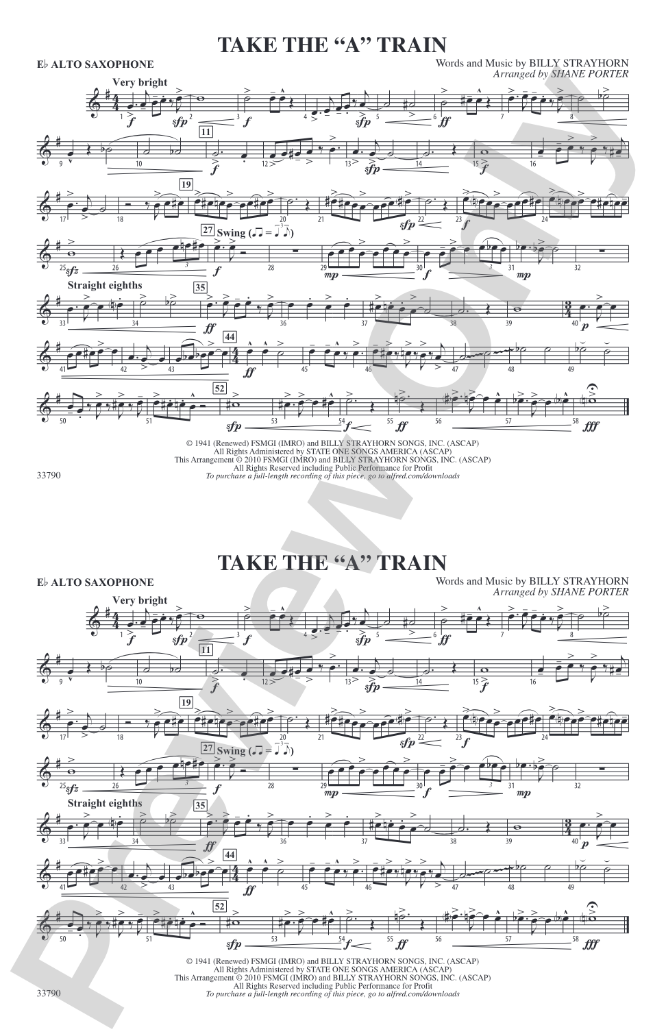 Take the "A" Train: E-flat Alto Saxophone