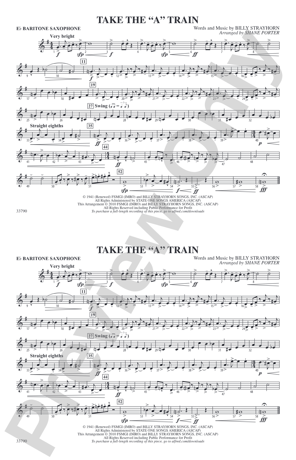 Take the "A" Train: E-flat Baritone Saxophone