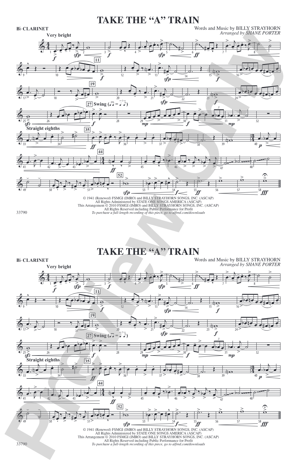 Take the "A" Train: 1st B-flat Clarinet