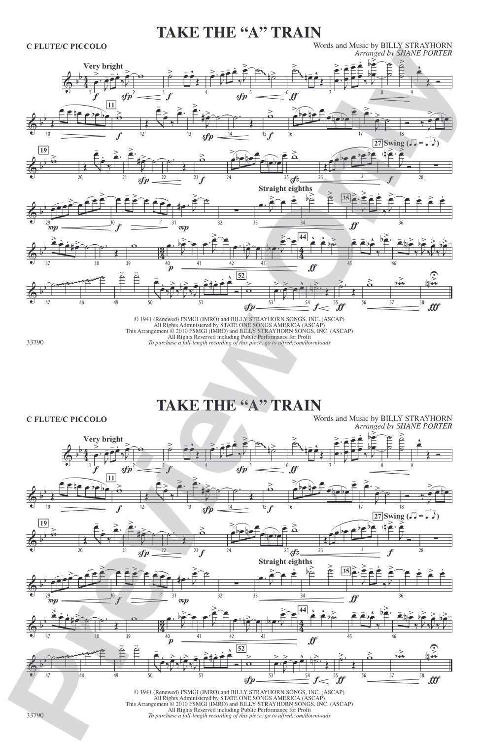 Take the "A" Train: Flute