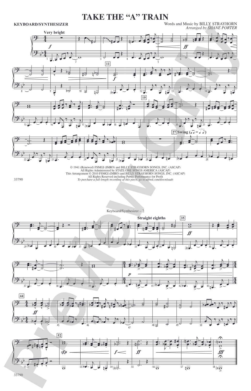 Take the "A" Train: Keyboard/Synthesizer