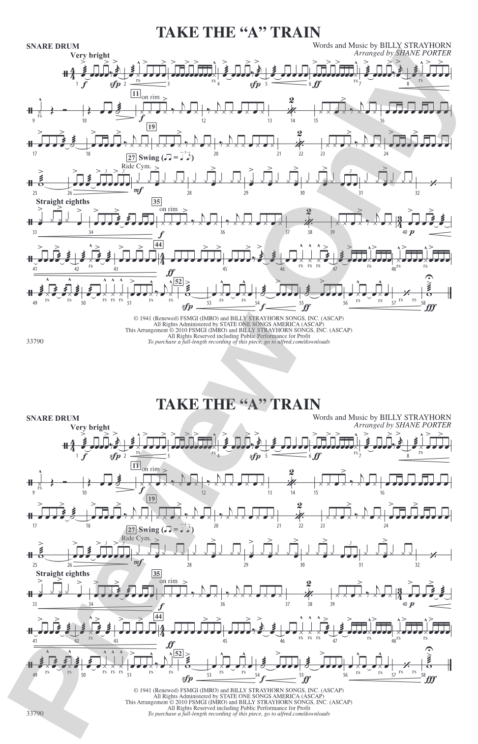 Take the "A" Train: Snare Drum