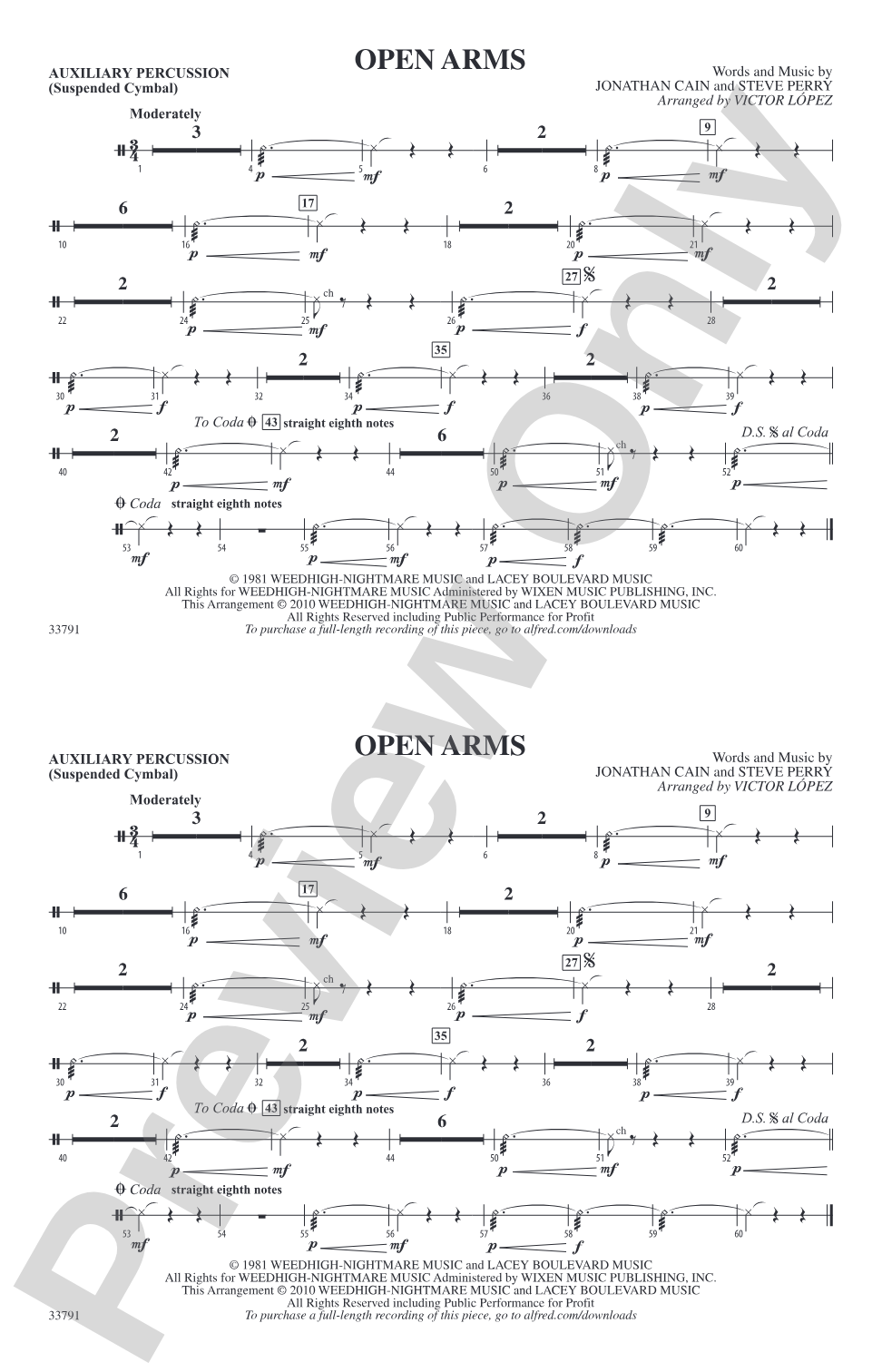 Open Arms: Auxiliary Percussion