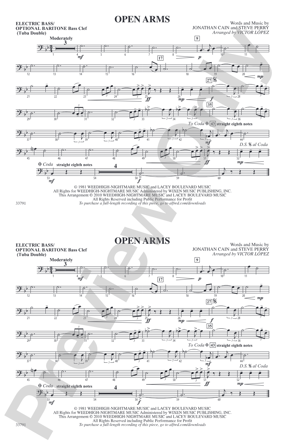 Open Arms: Electric Bass