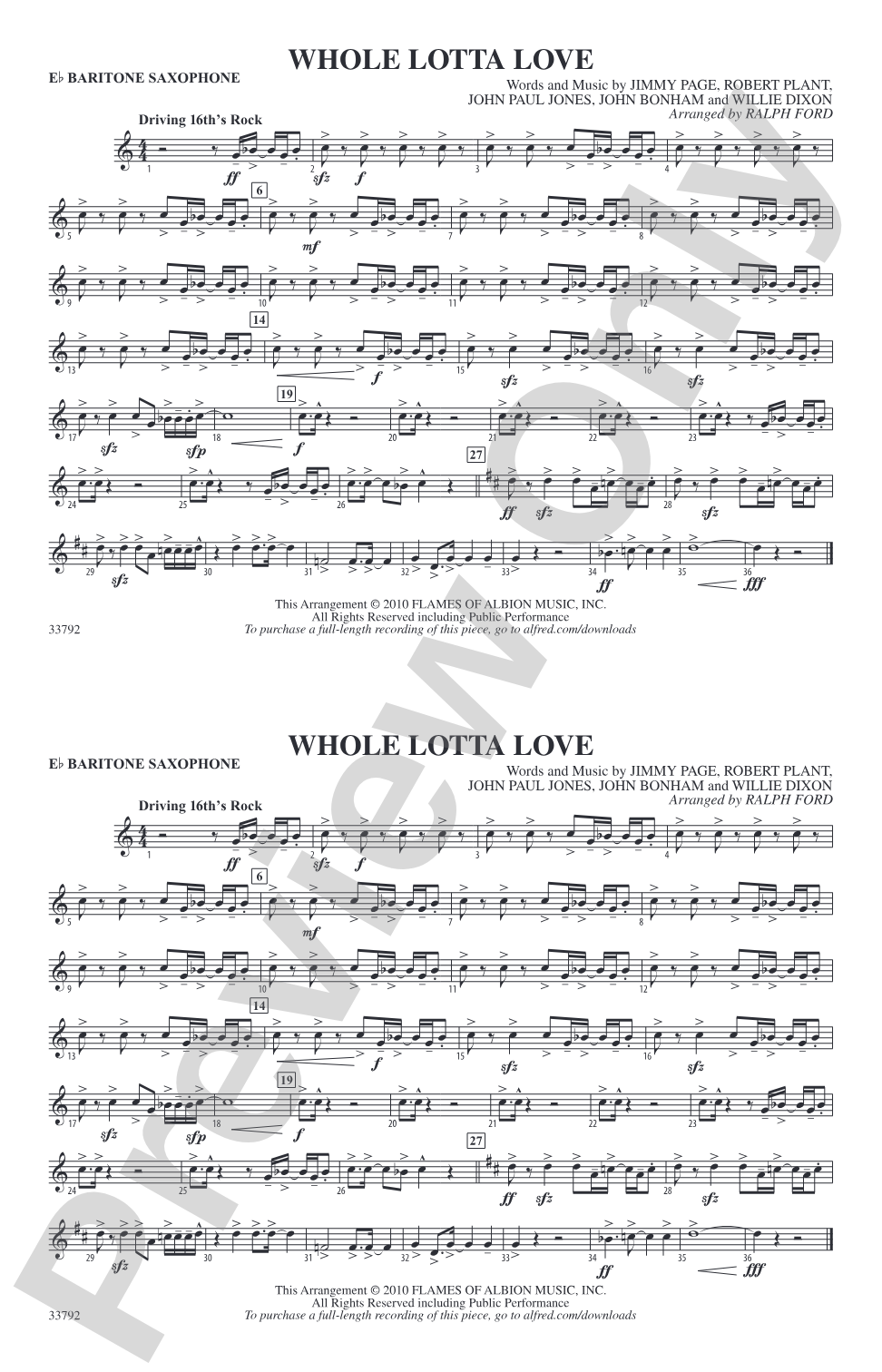 Whole Lotta Love: E-flat Baritone Saxophone