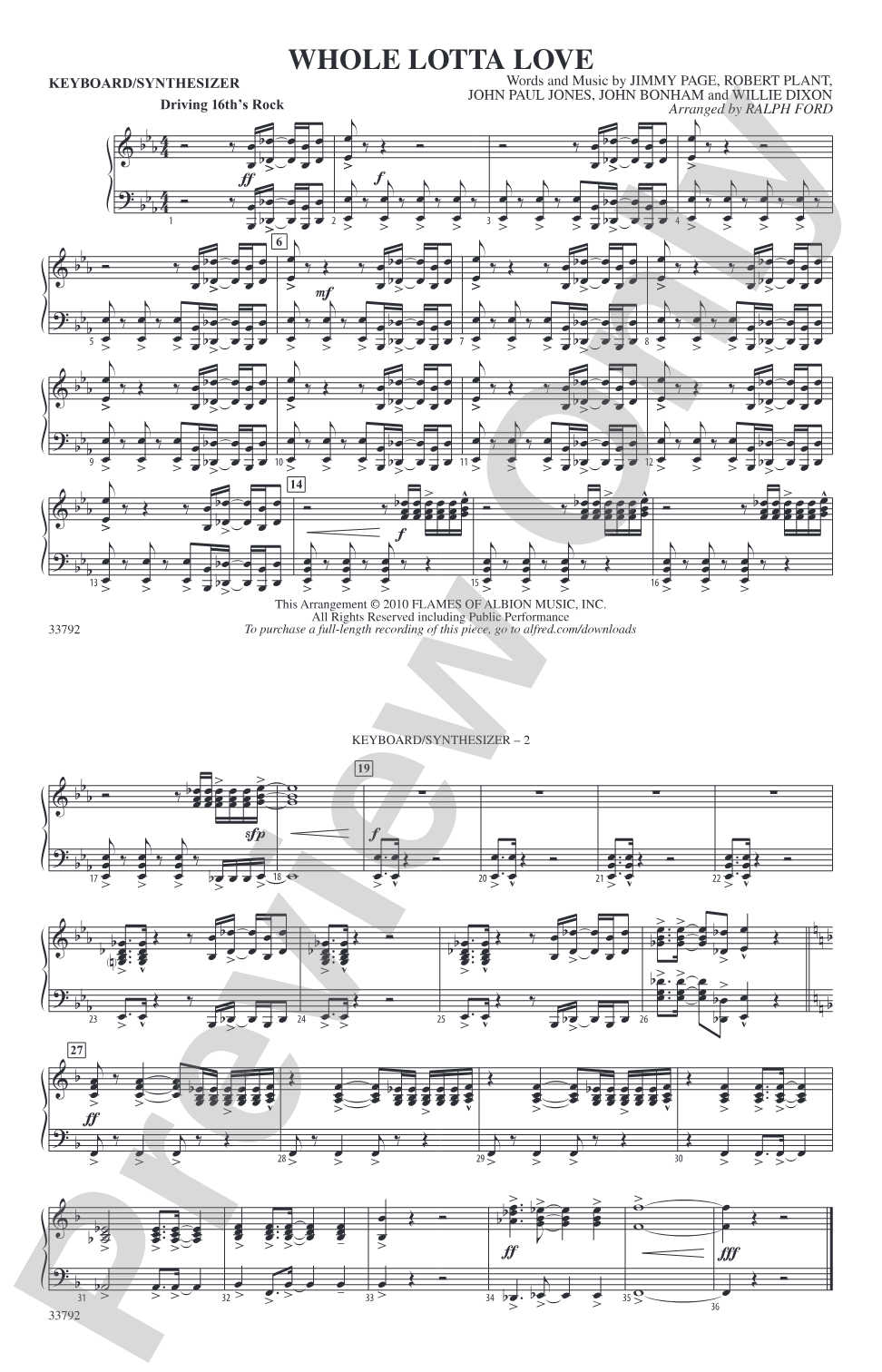 Whole Lotta Love: Keyboard/Synthesizer