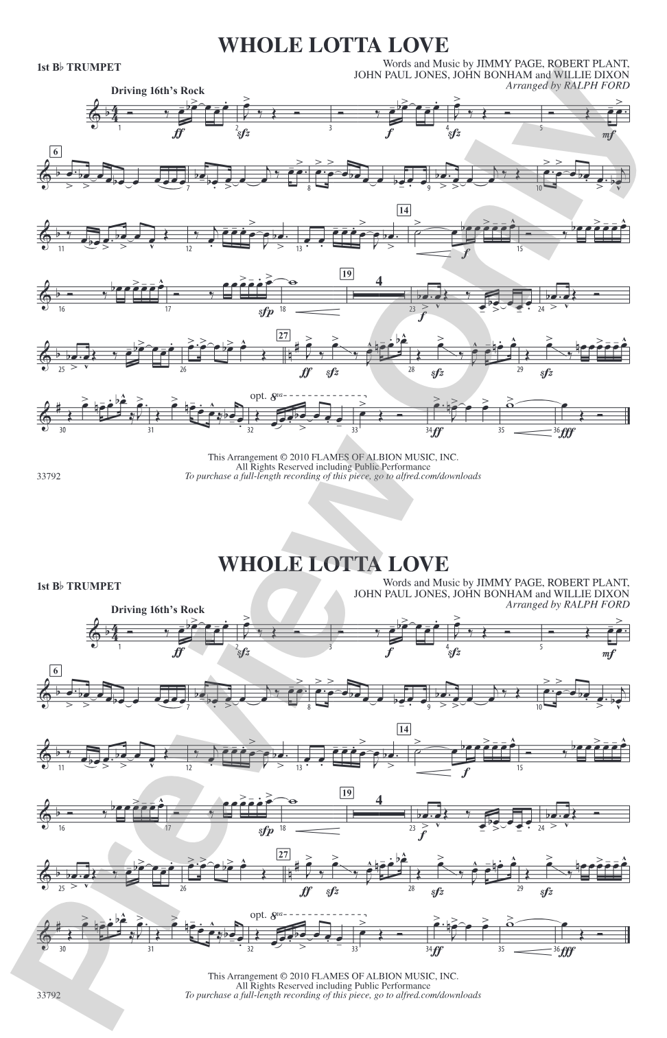 Whole Lotta Love: 1st B-flat Trumpet