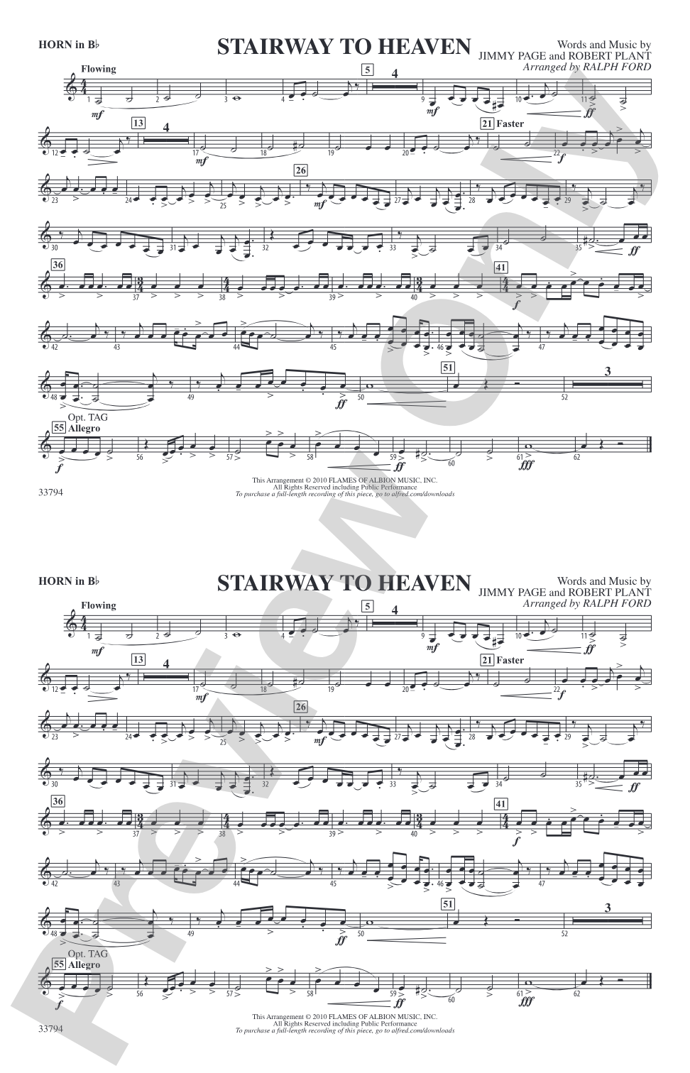 Stairway to Heaven: Horn in B flat