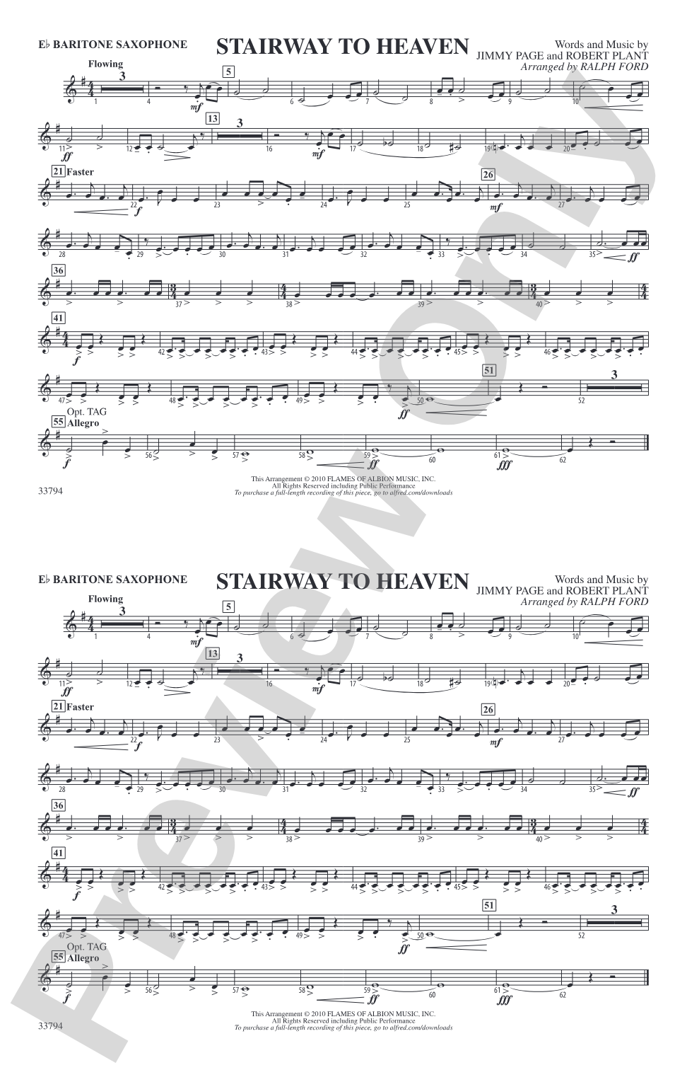 Stairway to Heaven: E-flat Baritone Saxophone