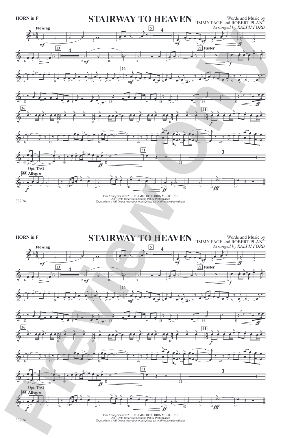 Stairway to Heaven: 1st F Horn