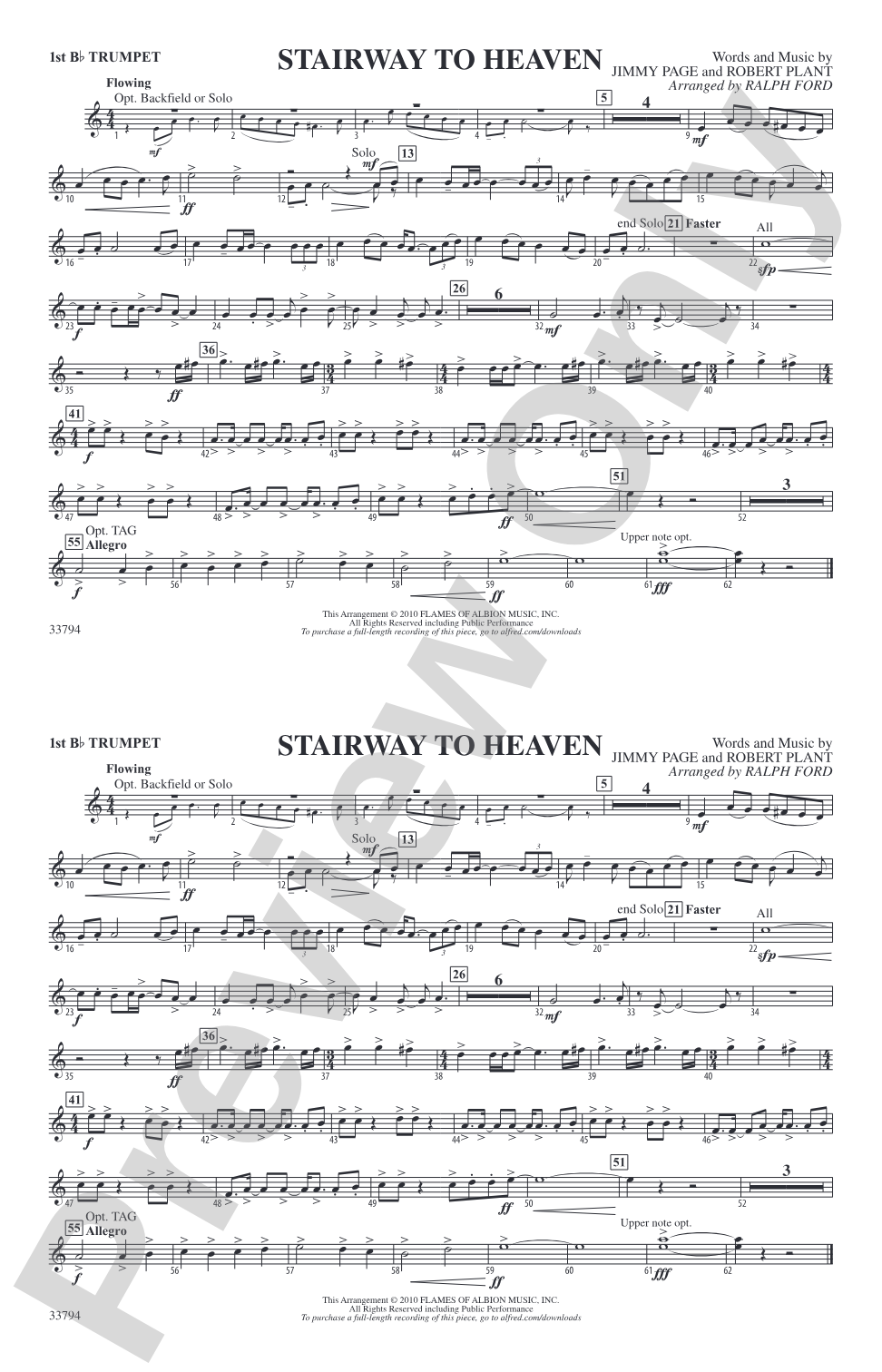 Stairway to Heaven: 1st B-flat Trumpet