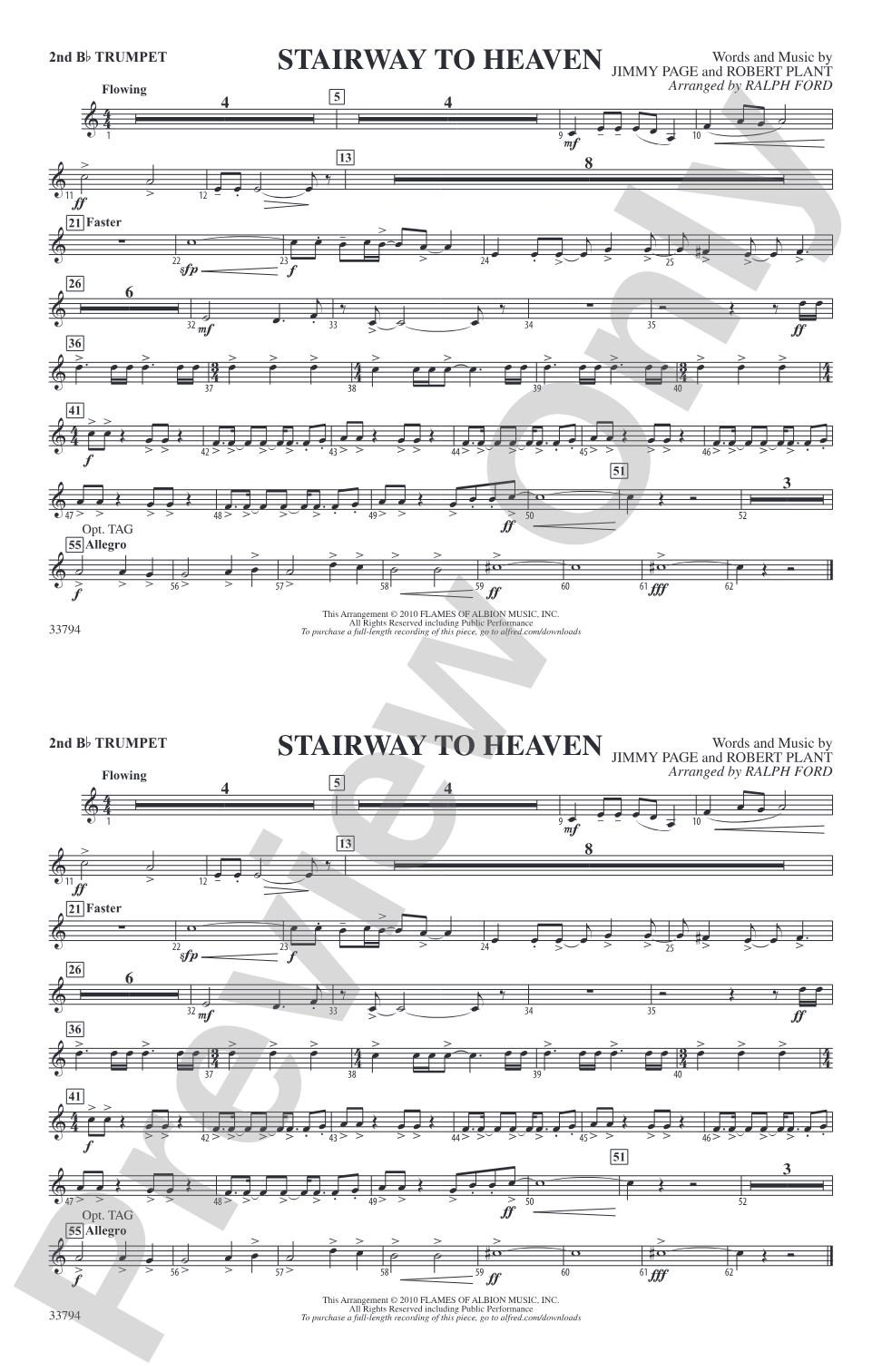 Stairway to Heaven: 2nd B-flat Trumpet