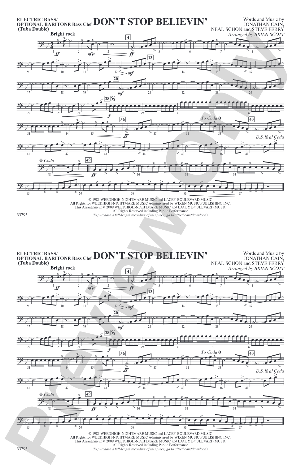 Don't Stop Believin': Electric Bass